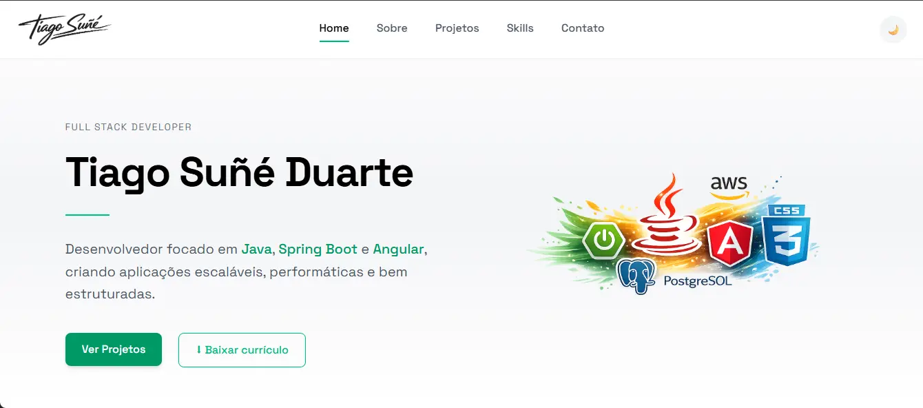 Tiago Suñé Duarte | Desenvolvedor Full Stack Java e Angular